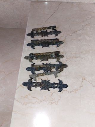 5 Maniglie Ottone Vintage