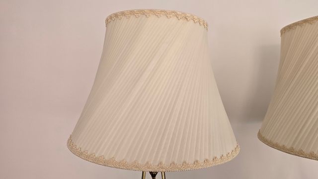 2 Lámparas mesa cristal bronce