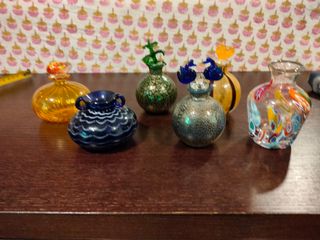 6 bottigliette Vetro Colorati