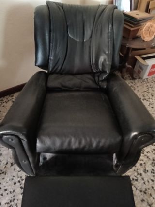 Sillón reclinable piel sintética negro