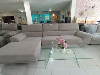Sofá Chaise Longue Gris Claro