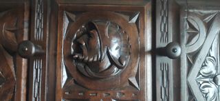 Perchero paragüero de madera antiguo