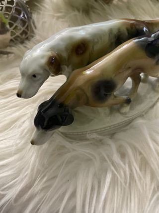 2 Segugi Porcellana Vintage