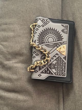 Bolso bandolera gris-negro