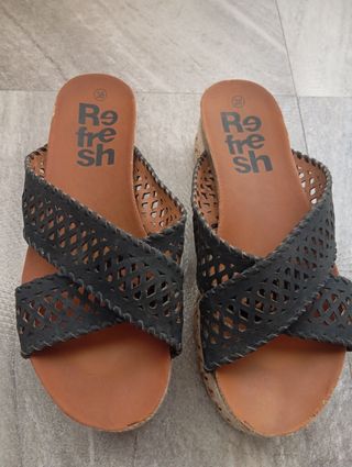 Sandalias plataforma negras mujer nº38