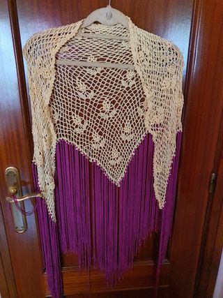 Mantoncillo de Feria mostaza y fucsia