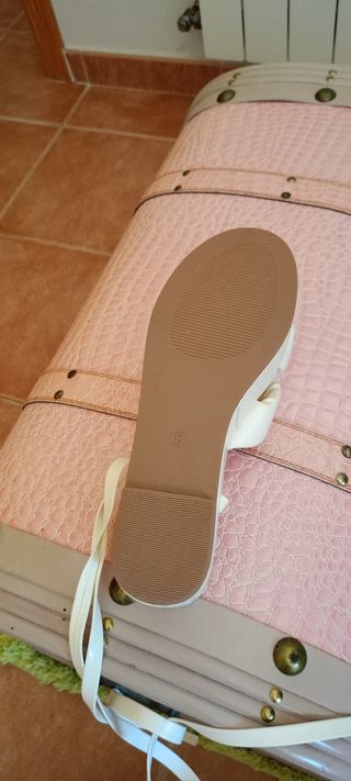 Sandalias plataforma blanco roto