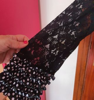 Blusa negra lunares - Talla L