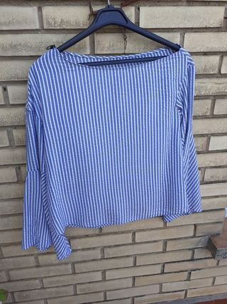 Camisa rayas azul y blanca