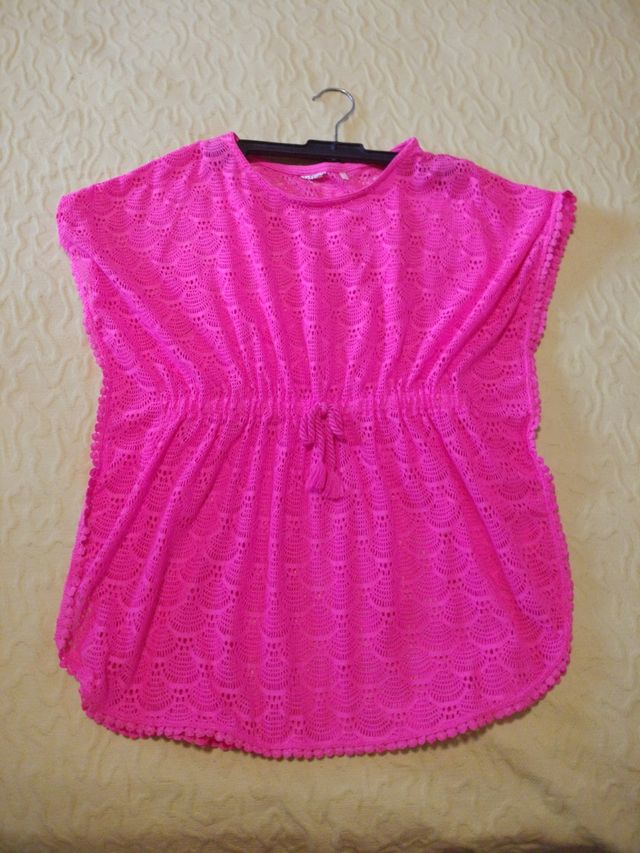 Vestido playero niña rosa 8/9