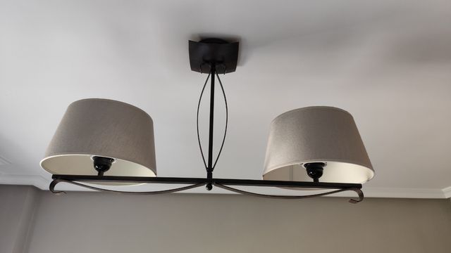 Lampara 2 luces dormitorio - beige/negro