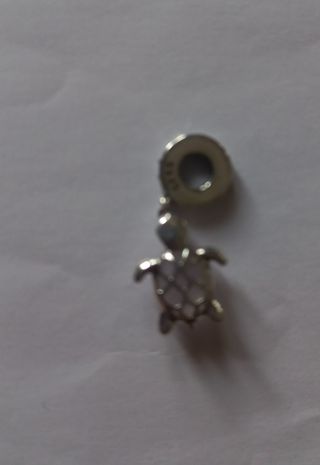Charm tipo Pandora Tortuga Rosa Plata