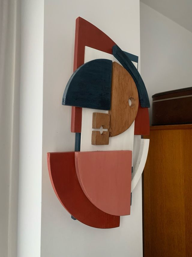 Cuadro abstracto 3D, escultura pared madera 13.2