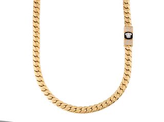 cadena oro 18k con piedra 35cm