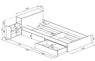 Cama juvenil completa 200cm