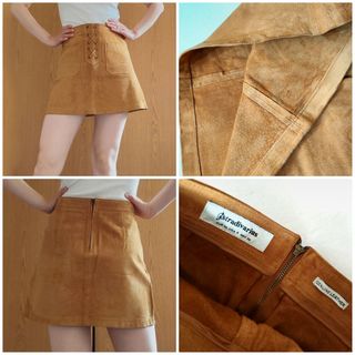 Minifalda ante Stradivarius marrón 36