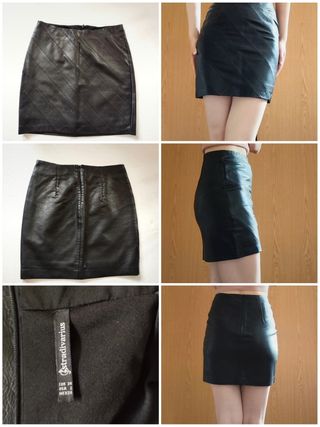 Minifalda negra Stradivarius XS