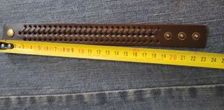 Pulsera trenzada cuero marrón