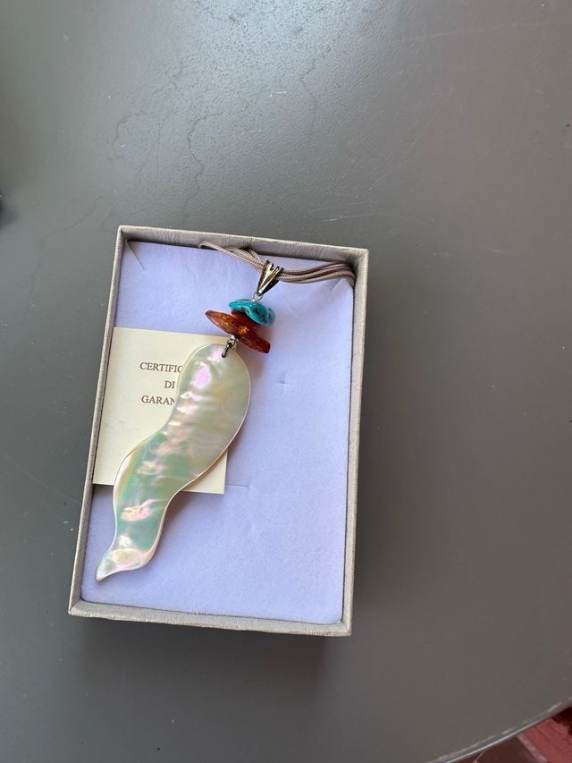 Collana madreperla, turchese & ambra