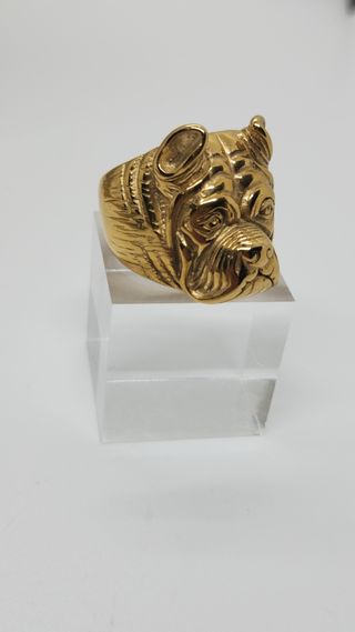 Anillo pitbull dorado