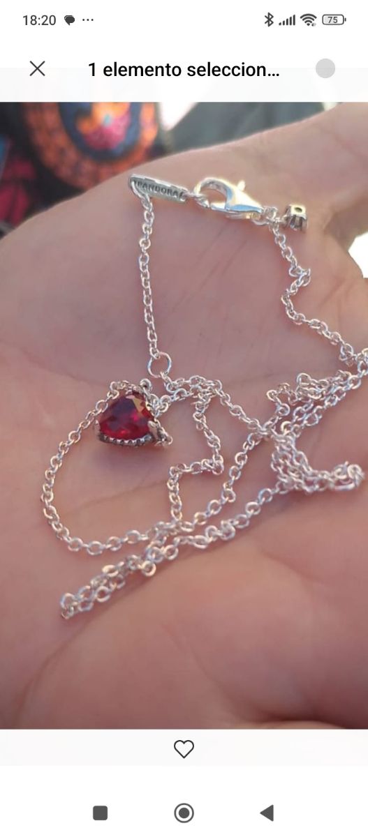 Conjunto estilo Pandora corazón rojo