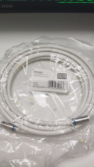 Cable Coaxial SATIX 5m F-Quickfix