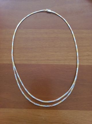 Collar y pulsera plata-oro
