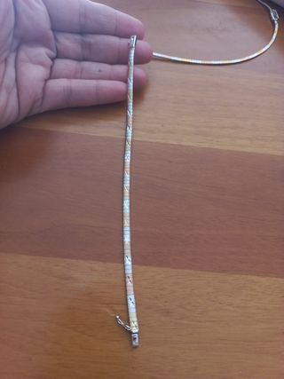 Collar y pulsera plata-oro