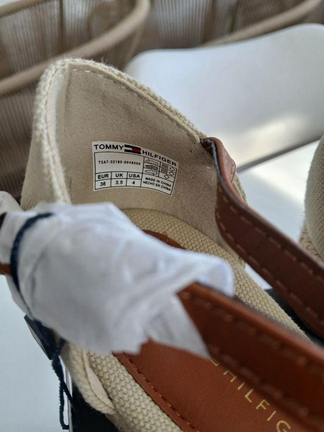 Cuñas Tommy Hilfiger esparto beige 36