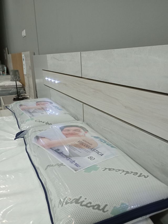 Cabecero cama LED - 2 mesitas y sinfonier