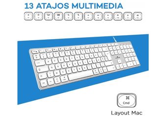 Teclado para MAC con Cable USB silencioso y ligero