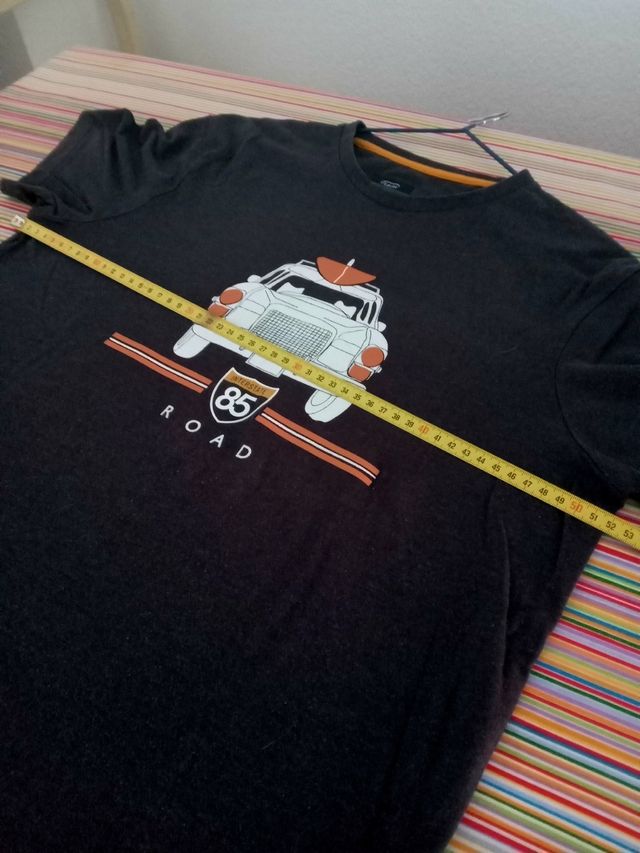 Camiseta azul marino coche vintage