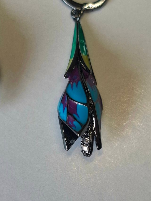 Pendientes flor purpura-verde