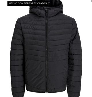 Chaqueta acolchada negra hombre