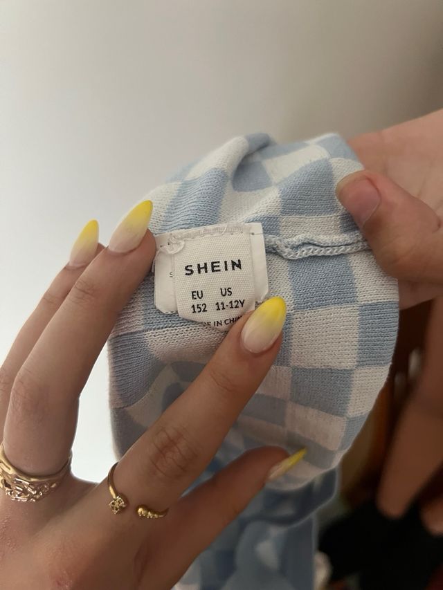 Top SHEIN azul a cuadros talla S