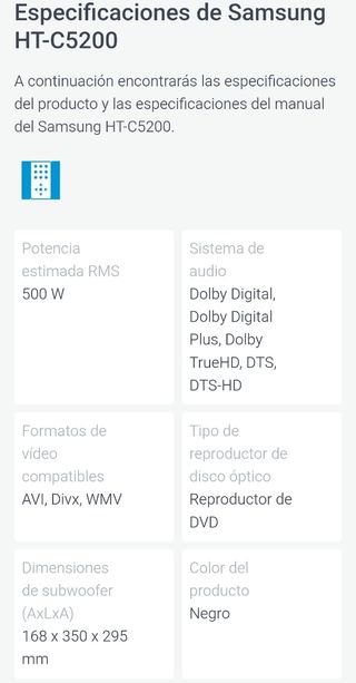 Home Cinema Samsung - Sistema de sonido HT-C5200