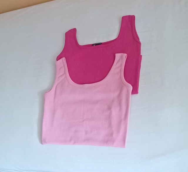 2 Camisetas Tirantes - Rosa y Fucsia