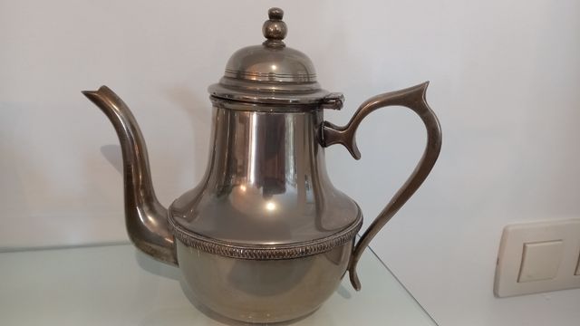 Juego de té plata. Tetera, azucarero, lechera...