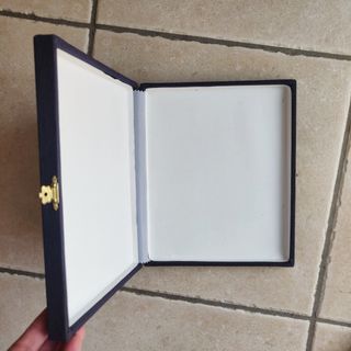 Scatola in tessuto blu in tela