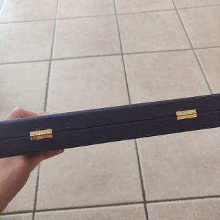 Scatola in tessuto blu in tela