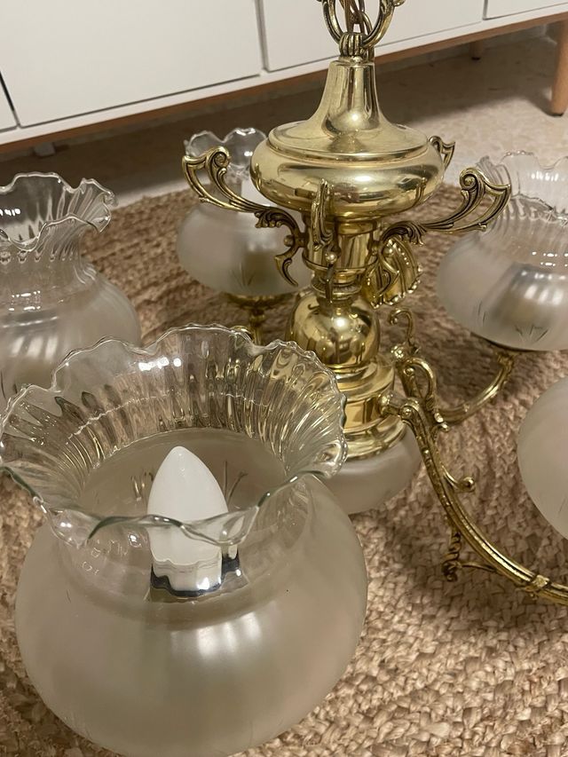 Lampara techo vintage dorada