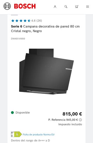 Campana Bosch Serie 6 DWK81AN60
