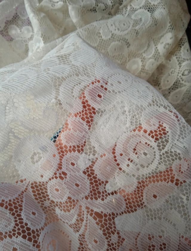 Retal encaje blanco cortinas