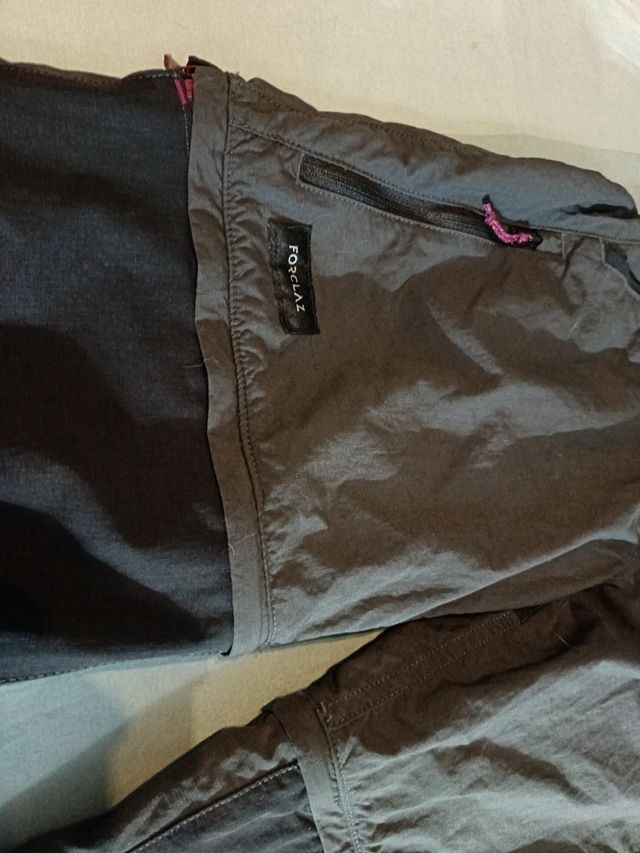 Pantalones montaña niña Forclaz - Negro/Gris