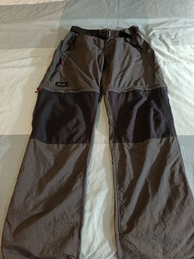 Pantalones montaña niña Forclaz - Negro/Gris