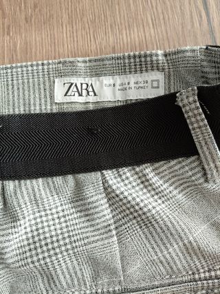 Pantalón Zara pata de gallo gris - S