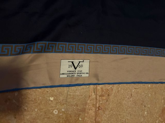 Pañuelo Versace seda azul beige