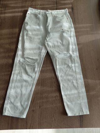 Vaqueros rotos PULL&BEAR - Blancos - Talla S