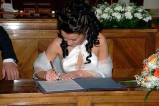 Vestido novia talla 34/36 crema