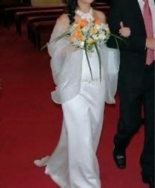 Vestido novia talla 34/36 crema